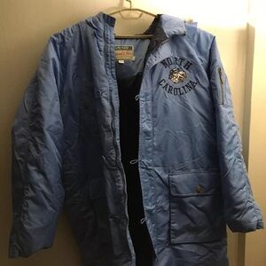 Mens Mitchell Ness College Vault UNC Tar Heels Coat W/Hoodie 52 (2XL) No Zipper